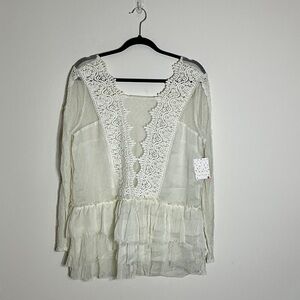 Free People Ivory Lace Blouse